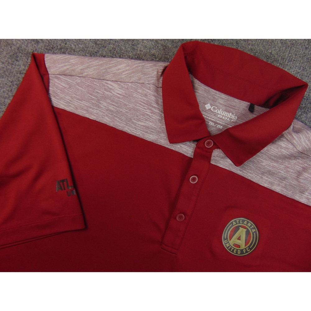 Atlanta United FC Shirt Mens 2XL‎ Red Polo 2Tone Heather Columbia Golf
